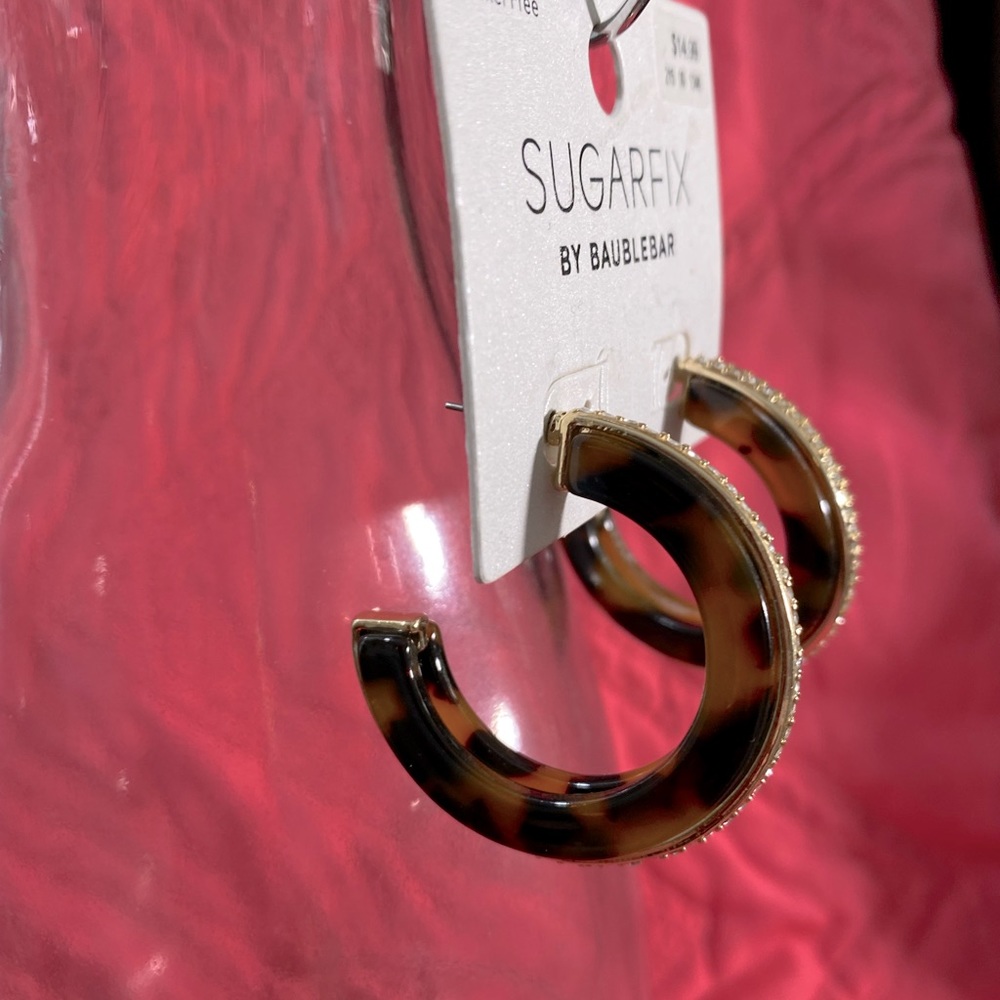NWT SUGARFIX BY BAUBLEBAR TORTOISE AND GOLD EARRINGS
